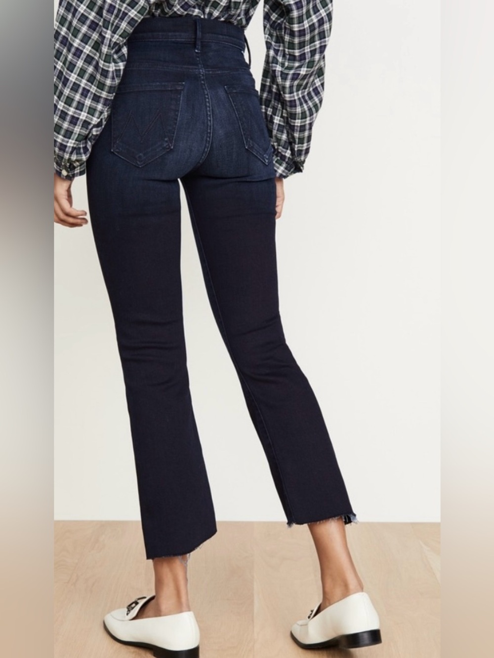 MOTHER the Insider Crop Step Fray Jeans After Party Wash Size 28 - Picture 10 of 14